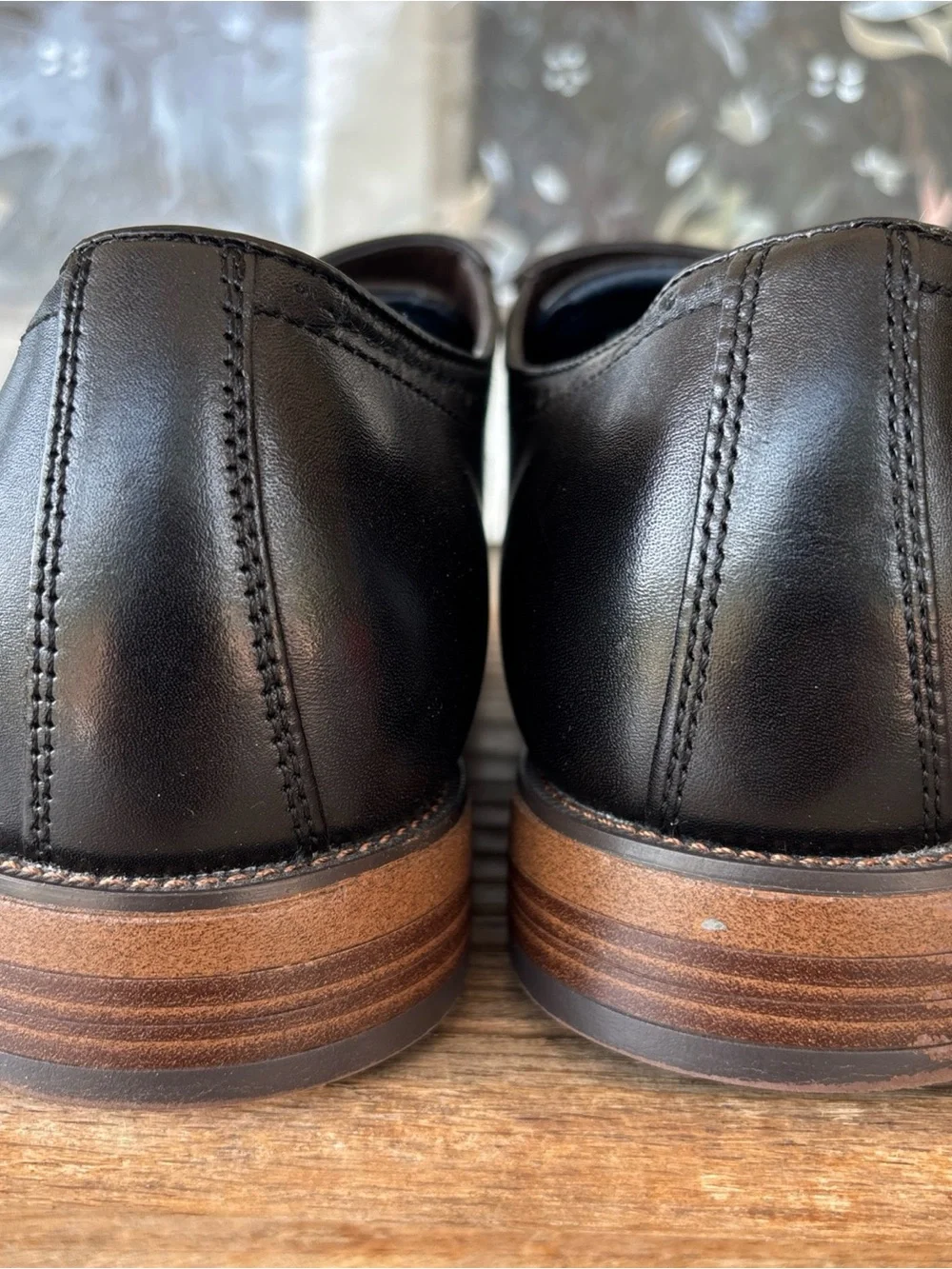 Dockers Men's Black Double Monk Strap Leather Oxfords 10.5 M